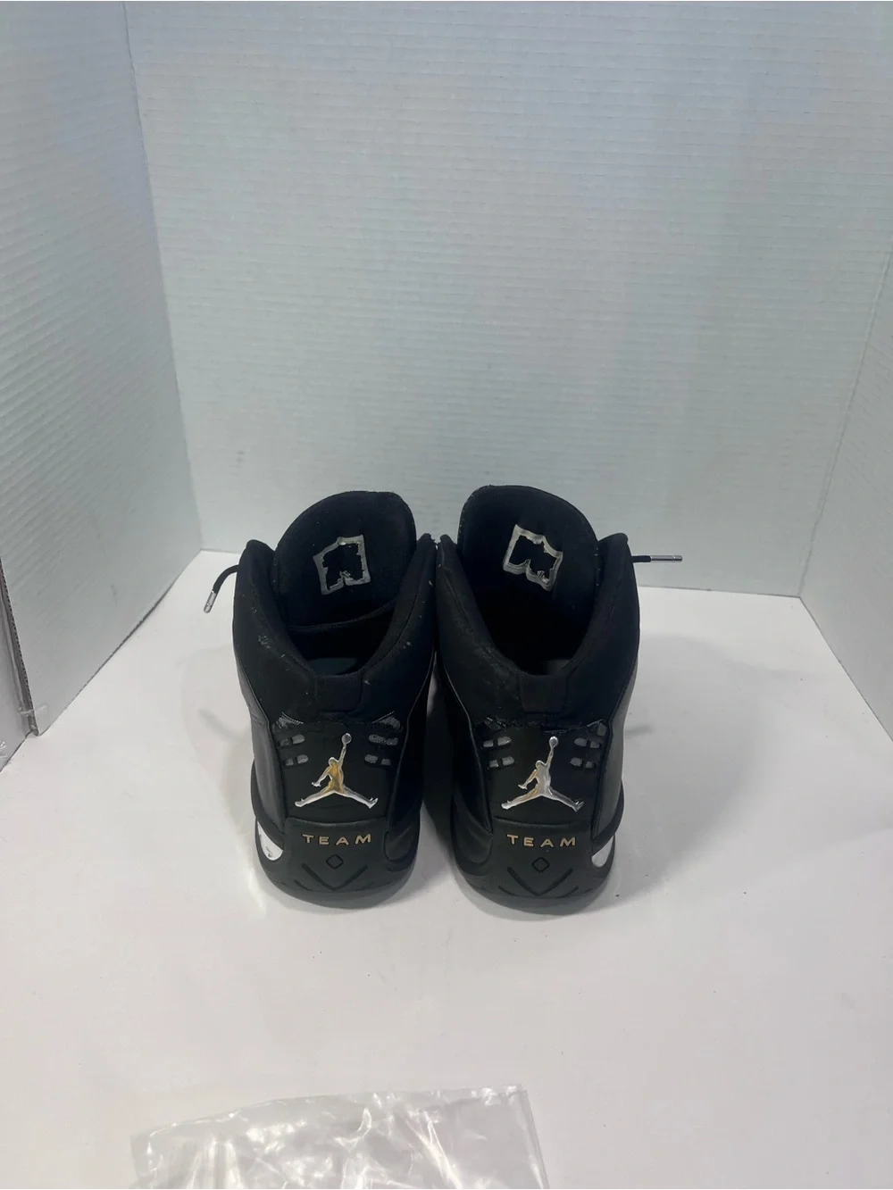 Jordan Men's Black and Silver High-Top Sneakers